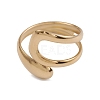 Ion Plating(IP) 304 Stainless Steel Wire Knot Open Cuff Rings for Women RJEW-G285-34G-2