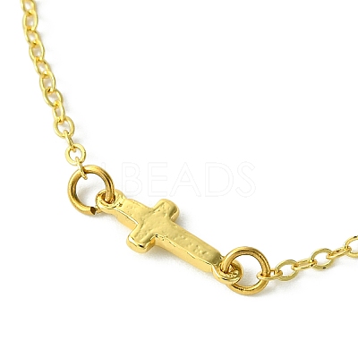Cross Brass Link Bracelets BJEW-JB10588-1