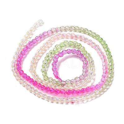 Transparent Gradient Color Glass Beads Strands GLAA-G101-2mm-09-1