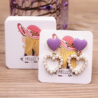 Square Paper Earring Display Cards CDIS-C004-02E-1