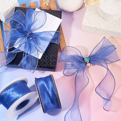 3 Rolls Polyester Organza Ribbons SRIB-TA0001-26A-1
