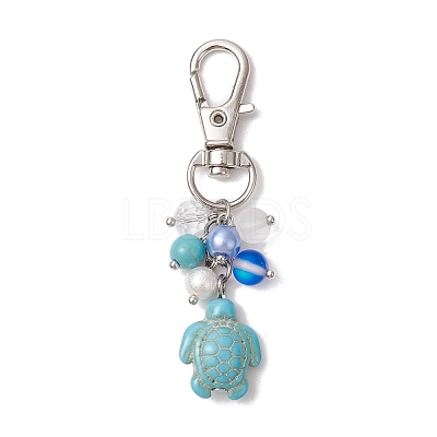 Sea Turtle Synthetic Turquoise Pendants Decoration HJEW-JM03009-03-1