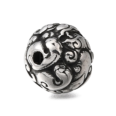 Engraved 304 Stainless Steel Beads STAS-H263-17AS-12-1