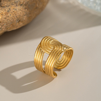 Adjustable 304 Stainless Steel Open Cuff Rings for Women NR2128-1