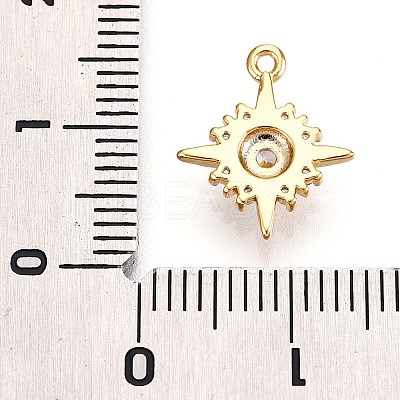 Brass Micro Pave Clear Cubic Zirconia Pendants X1-KK-T075-24G-1