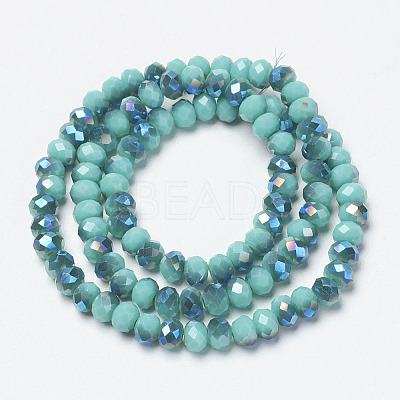 Electroplate Opaque Solid Color Glass Beads Strands EGLA-A034-P4mm-I01-1