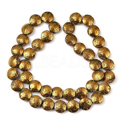 Electroplated Natural Lava Rock Beads Strands G-K388-01D-1