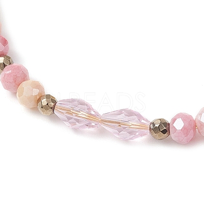 3Pcs 3 Colors Glass Beaded Bracelets for Women BJEW-JB12137-1