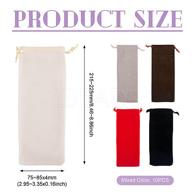 10Pcs Velvet Drawstring Pouches TP-TA0001-06B-1