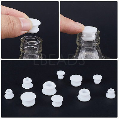 30Pcs 5 Style Silicone Bottle Seal Plug AJEW-GF0008-09B-1