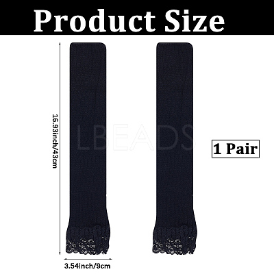 1 Pair Acrylic Fibers Long Mesh Lace Gloves AJEW-CN0006-67B-1