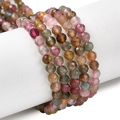 Natural Multicolor Tourmaline Beads Strands G-G294-A01-4mm-1