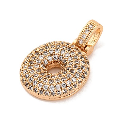 Brass Micro Pave Cubic Zirconia Pendants KK-C076-29O-G01-1