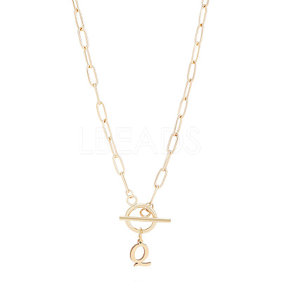304 Stainless Steel Letter Pendant Necklaces NJEW-LP0001-52Q-G-1