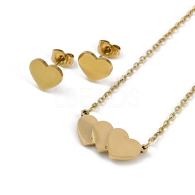 Vacuum Plating 304 & PVD Vacuum Plating 201 Stainless Steel Jewelry Sets SJEW-F146-01G-1