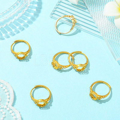 6Pcs Adjustable Brass Finger Rings Components KK-BBC0021-27-1