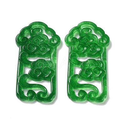 Natural White Jade Dyed Engraved Pendants G-Q009-01-1