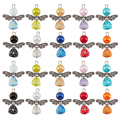 Acrylic Angel Pendants FIND-WH0110-377-1