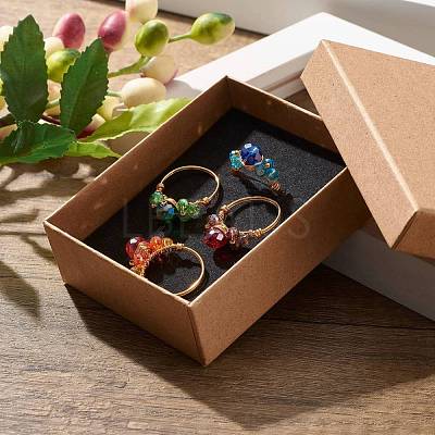 Electroplate Faceted Glass Beads Finger Rings X1-RJEW-TA00014-1