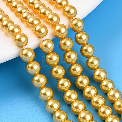 Baking Paint Pearlized Glass Pearl Bead Strands HY-N002-6mm-A08-1