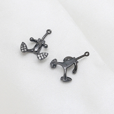 Brass Micro Pave Clear Cubic Zirconia Body Head Pins BAPE-PW0002-23C-03-1