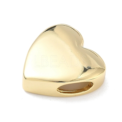 Heart Brass Slide Charms KK-P349-18B-G-1