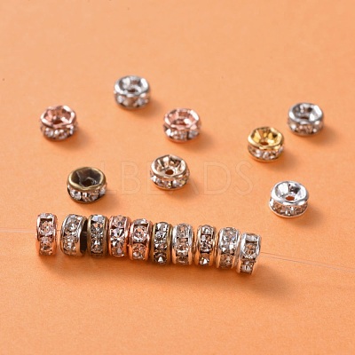Brass Rhinestone Spacer Beads RB-X0013-10-NF-1