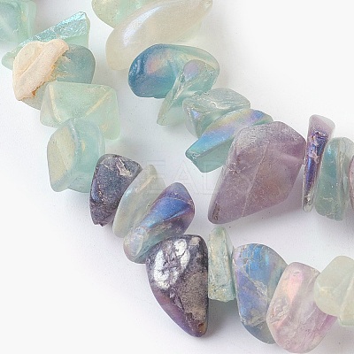 Natural Electroplated Fluorite Beads Strands X-G-G767-08A-1