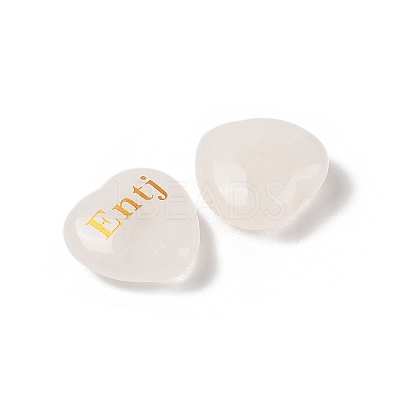 Natural Quartz Crystal Heart Engraving MBTI Figurines Statues for Home Office Desk Decorations G-K353-05I-1
