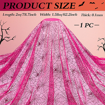 Halloween Theme Polyester Mesh Fabric DIY-WH0589-86A-1