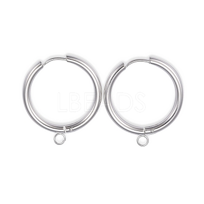 201 Stainless Steel Huggie Hoop Earring Findings STAS-P283-01L-S-1