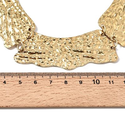 316L Surgical Stainless Steel Textured Link Chain Choker Necklaces SA-CBAB122-06G-1