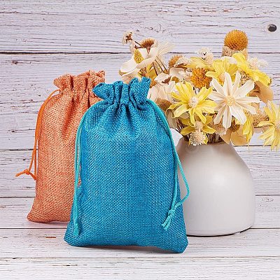 Burlap Packing Pouches Drawstring Bags ABAG-PH0002-13-1