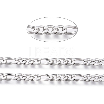Tarnish Resistant 304 Stainless Steel Figaro Chain CHS-M003-12P-A-1