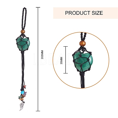 12Pcs Wing Braided Nylon Cord Macrame Pouch Pendant Decorations AJEW-SW00009-04-1