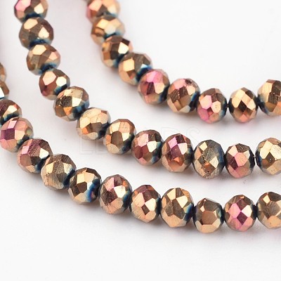 Electroplate Glass Beads Strands EGLA-P018-3mm-F02-1