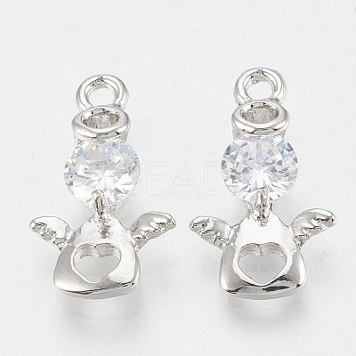 Alloy Cubic Zirconia Pendants ZIRC-Q017-035P-1