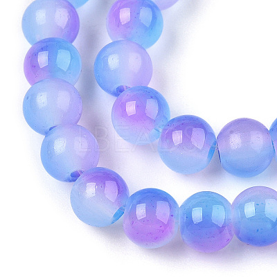 Baking Paint Imitation Jade Glass Round Bead Strands X1-DGLA-N003-6mm-01-1