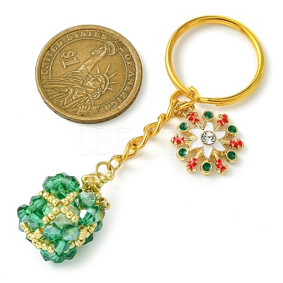 Christmas Woven Glass Keychains KEYC-MZ00017-03-1