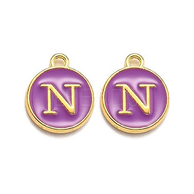 Golden Plated Alloy Enamel Charms ENAM-Q437-12N-1