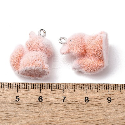 Animal Flocking Resin Pendants RESI-A049-03B-1