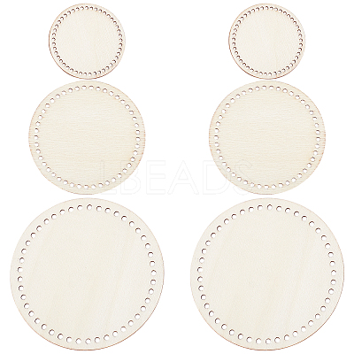 3 Sets 3 Style Wooden Basket Bottoms DIY-GF0004-75-1