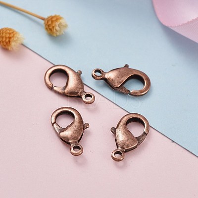Red Copper Brass Lobster Claw Clasps X-KK-903-R-NF-1