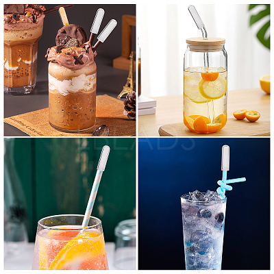 12Pcs Transparent Glass Straw Dustproof Covers AJEW-FG0002-37A-1