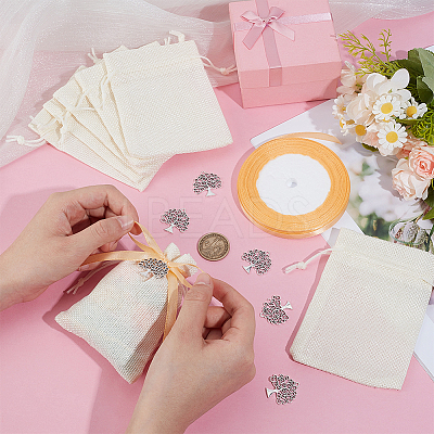30Pcs Polyester Imitation Burlap Packing Pouches Drawstring Bags ABAG-PH0001-58-1