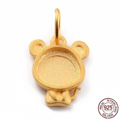 925 Sterling Silver Pendant Cabochon Settings STER-I020-01E-G-1