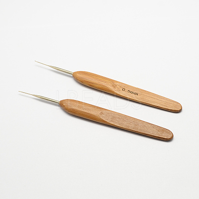 Bamboo Handle Iron Crochet Hook Needles X-TOOL-R034-0.5mm-1