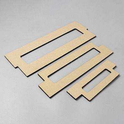 3Pcs Rectangle MDF Wood Ribbon Ruler DIY-WH0430-891D-1