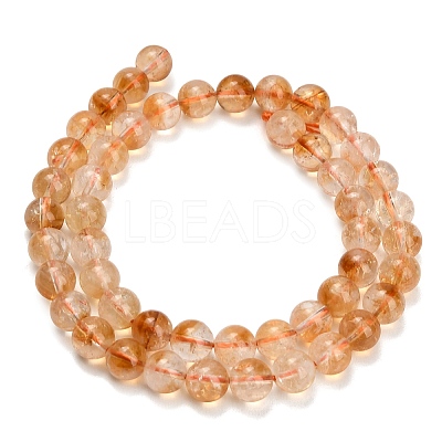 Hearted Natural Citrine Beads Strands GG-T002-A01-8mm-1