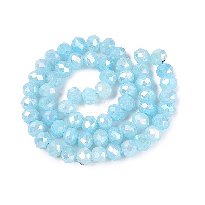 Electroplate Crackle Imitation Jade Glass Beads Strands LS-EGLA-Q131-02C-02-1